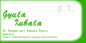 gyula kubala business card